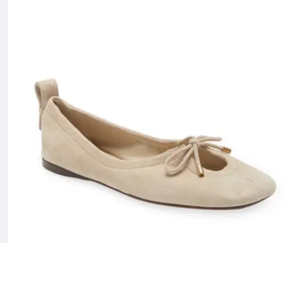 Frame Le Sunset  Square Toe Ballet Flat off white suede leather leather size 9